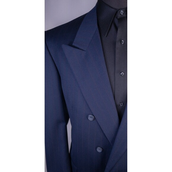 VITO RUFOLO Vitale Barberis Canonico Double Breasted Sz 42L Striped Suit Jacket - Picture 5 of 16